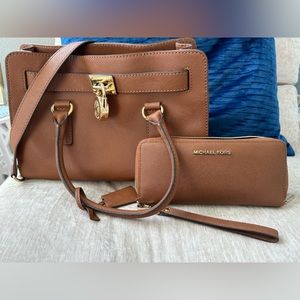 Michael Kors handbag and matching wallet in brown